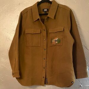 Alaskan Hardgear from Duluth Trading. Green/Brown Shirt/jacket with Embroidery